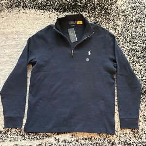 Polo Ralph Lauren Estate-Rib Quarter-Zip Pullover - Navy - Medium - BRAND NEW